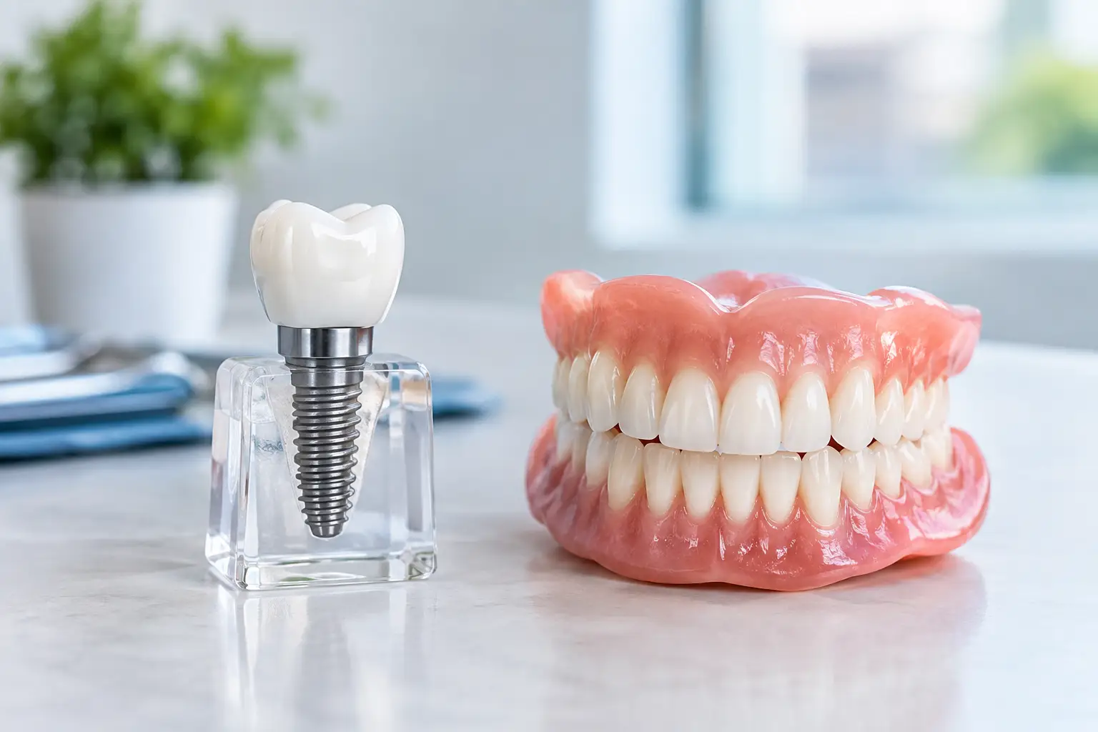 Dental Implants Versus Dentures Compared